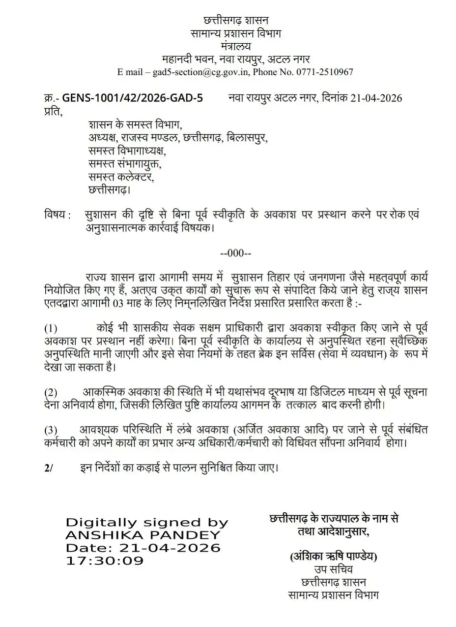 जारी आदेश